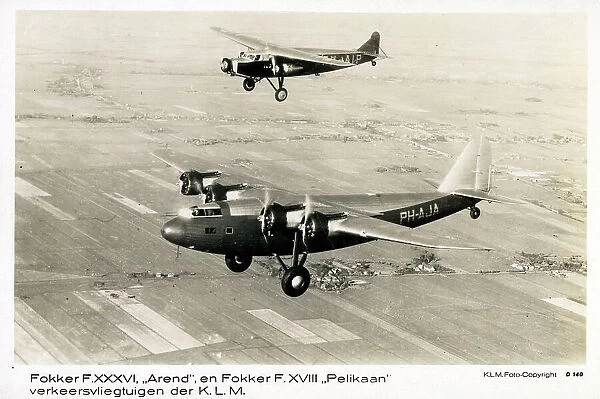 A Fokker F. XXXVI ('Arend') and a Fokker F. XVIII ('Pelikaan')