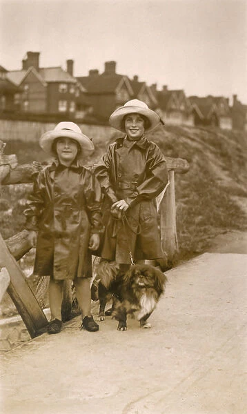 Two girls and a dog, Westgate on Sea, Kent