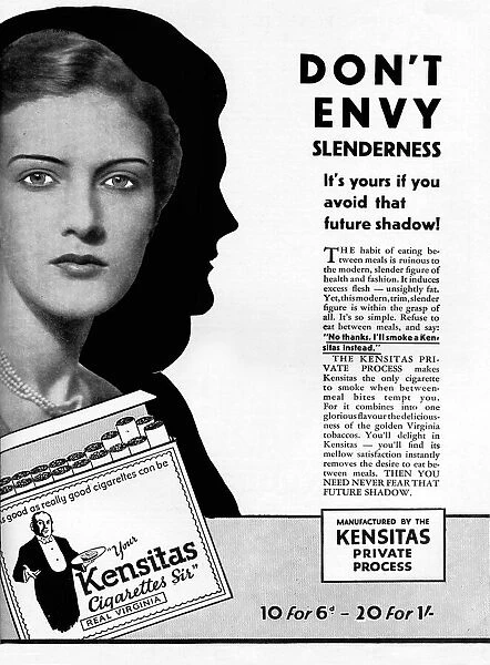 Kensitas cigarettes advertisement - they re slimming