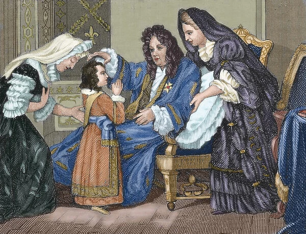 Louis XIV (1638-1715), King of France, with his grandson. En