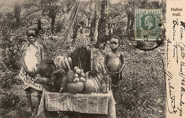 Native fruits of Ghana displayed on a table