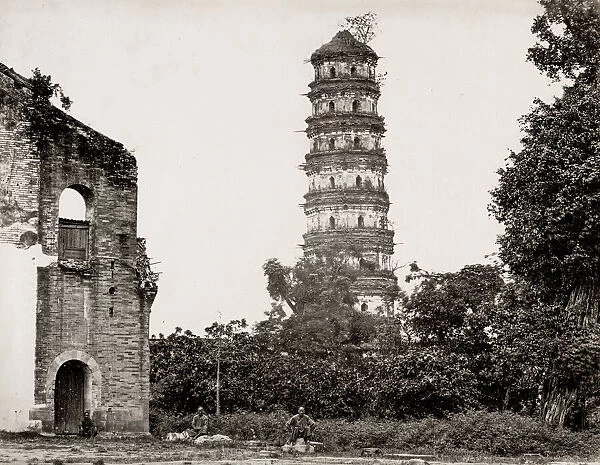 Pagoda and ruins, Canton, Guangzhou, China