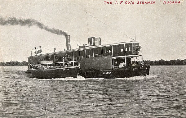 River steamer Nagama, Rangoon, Burma
