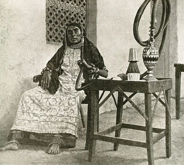 Somali woman with hookah, Gulf of Aden, Arabia