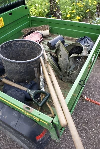 Garden tools in truck
