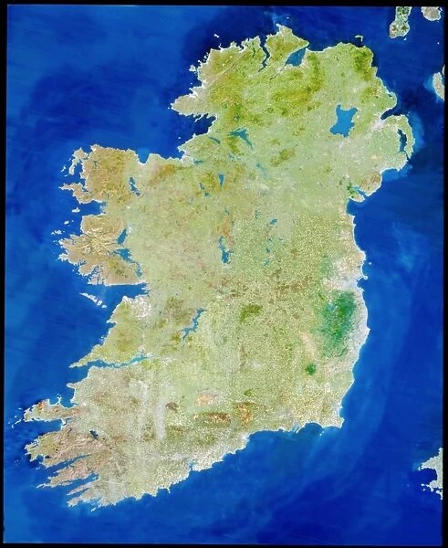 True-colour satellite image of Ireland
