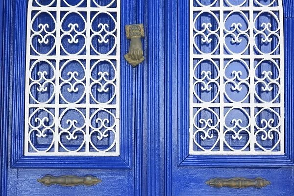 Blue door in Bodrum, Turkey, Anatolia, Asia Minor, Eurasia