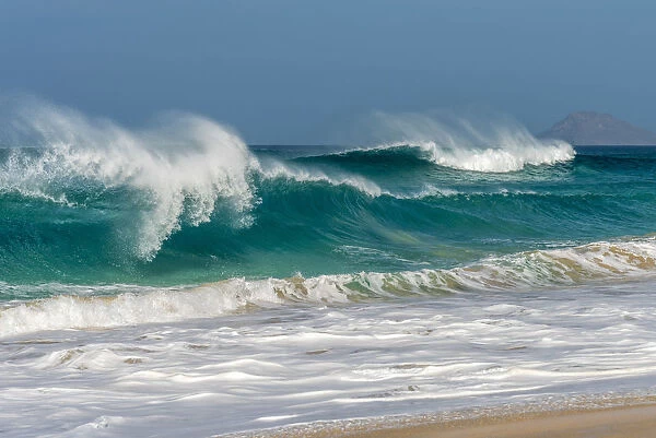 africa, Cape Verde, Sal. Waves near to Ponta Preta