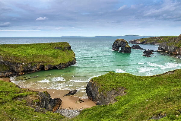 Beach with Sea Arch in Ballybunion, Wild Atlantic Way, Co. Kerry, west coast of Ireland, Ireland, Europe