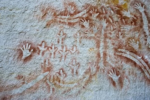 Aboriginal Rock Art at the Art Gallery in Carnarvon Gorge Queensland - stencil