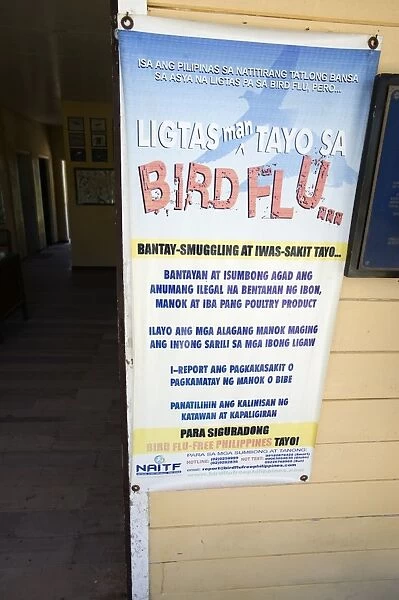 Bird Flu awareness sign on Olango Island Wlidlife Sanctuary Lapu-Lapu Cebu Philippines