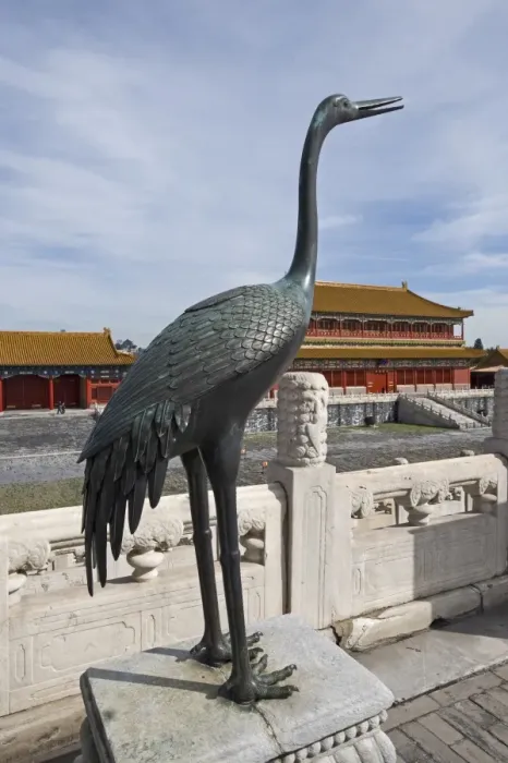 Framed Print : Bronze Crane located in front of the hall of supreme harmony within the Forbidden Framed Print : Bronze Crane located in front of the hall of supreme harmony within the Forbidden