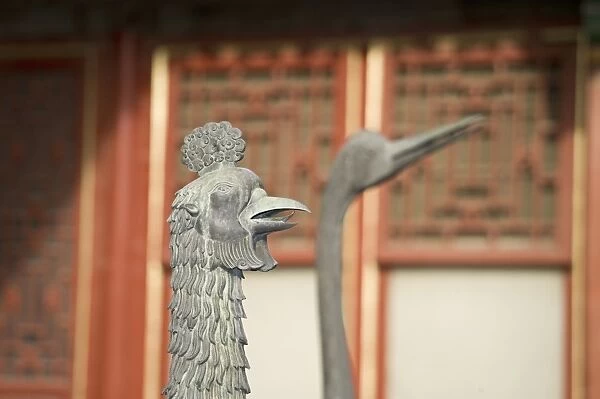 Bronze Phoenix and Crane in courtyard within Imperial Palace (Forbidden City) Beijing