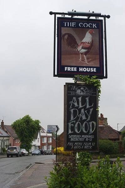 The Cock pub sign in Lavenham Suffolk