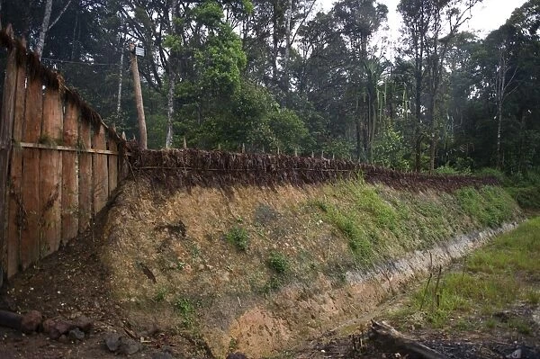 Fortification, moat and stakes around habitation in Tari Valley Southern Highlands