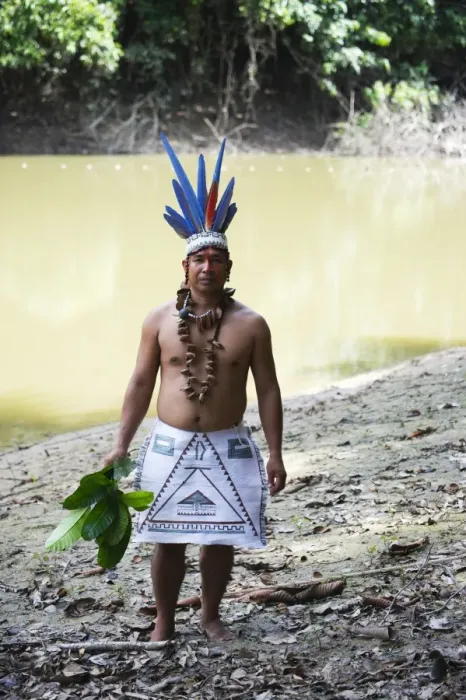 Framed Print : Guillermo Rodriguez Gomez Shaman of the Bora Tribe northern Amazon Basin Peru wearing Framed Print : Guillermo Rodriguez Gomez Shaman of the Bora Tribe northern Amazon Basin Peru wearing