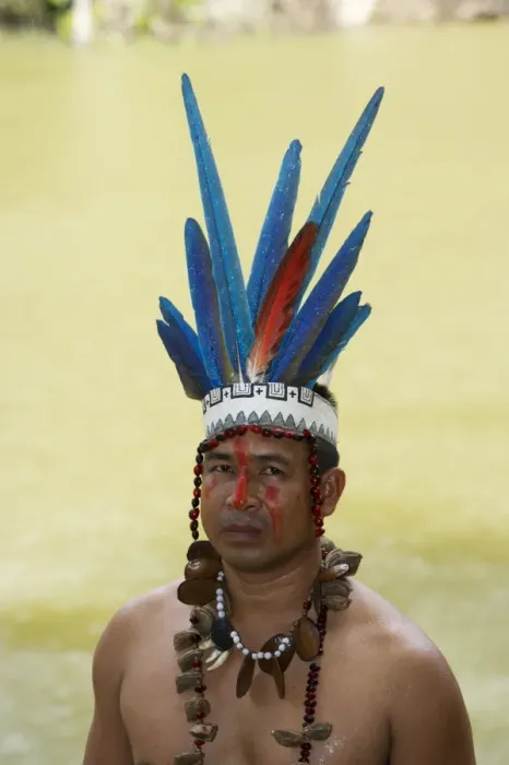 Framed Print : Guillermo Rodriguez Gomez Shaman of the Bora Tribe northern Amazon Basin Peru wearing Framed Print : Guillermo Rodriguez Gomez Shaman of the Bora Tribe northern Amazon Basin Peru wearing