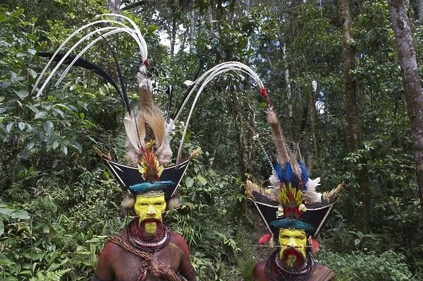 Huli Wigmen Timan Tumbu and Hale Johu from Tari Southern Highlands Papua New Guinea