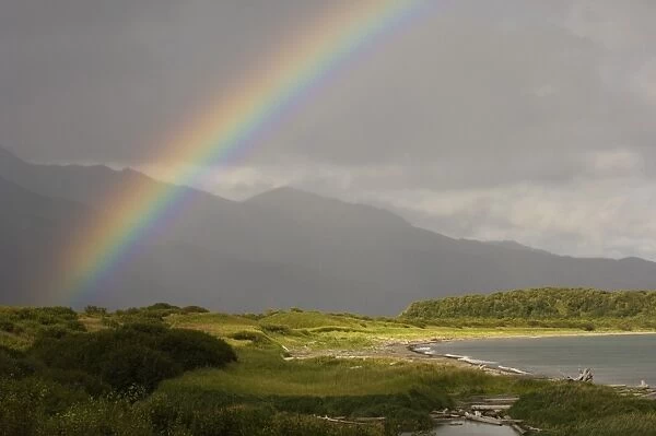 Rainbow over Hallo Bay Katmai Alaska July