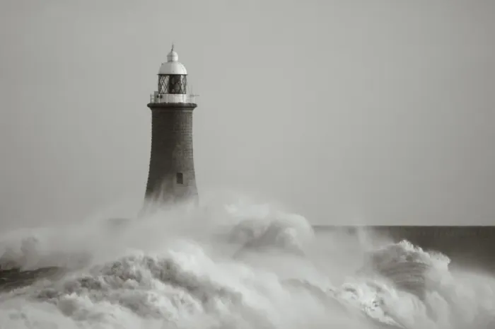 Framed Print : Rough seas Tynemouth pier Tynemouth UK winter Framed Print : Rough seas Tynemouth pier Tynemouth UK winter