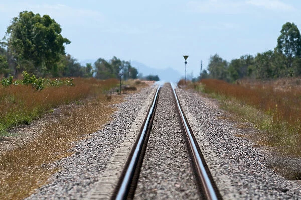 Single track railway near Charter Towers Queensland Australia