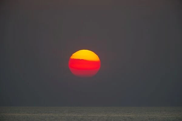 Sunset over North Sea viewed from Cley North Norfolk summer