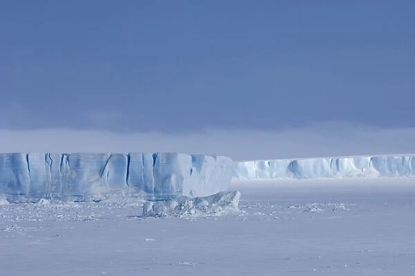 Tabular icebergs stuck in the fast ice around Snow Hill Island in the Weddell Sea