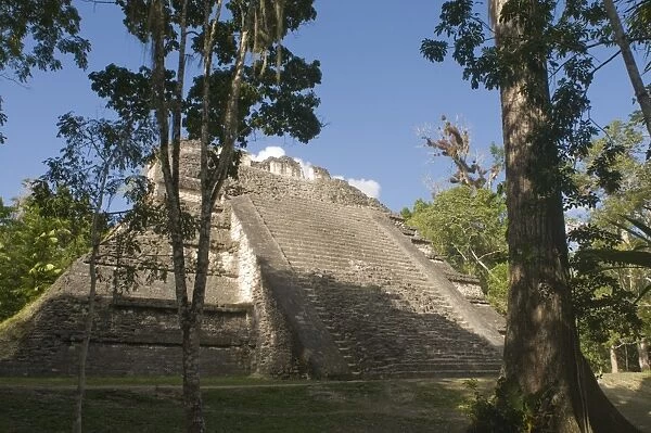 Temple on the edge of the Grand Plaza Tikal Guatemala