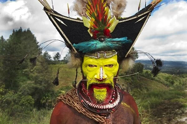 Timan Thumbu a Huli Wigman from Tari Southern Highlands Papua New Guinea. Head dress