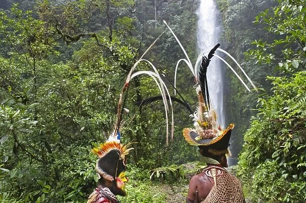 Timan Tumbu and Hale Johu Huli Wigmen from Tari Southern Highlands Papua New Guinea
