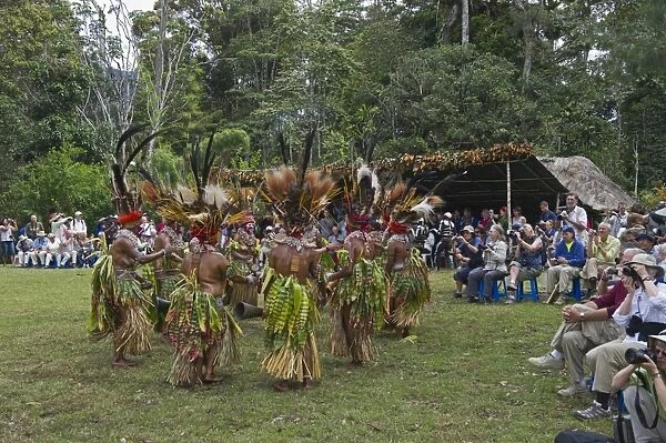 Western Highland Sing-sing group performing for tourists at Paiya Show in Western