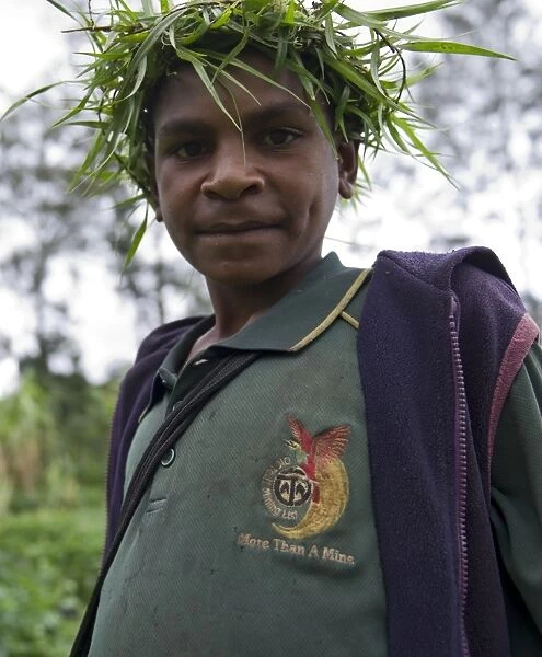 Young boy in Tari Valley Southern Highlands Papua New Guinea