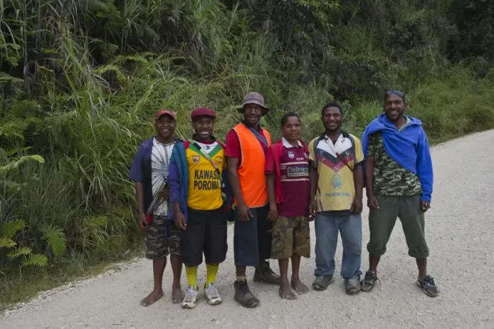 Framed Print : Young men posing for picture on Highlands Highway in Southern Highlands Papua New Guinea Framed Print : Young men posing for picture on Highlands Highway in Southern Highlands Papua New Guinea