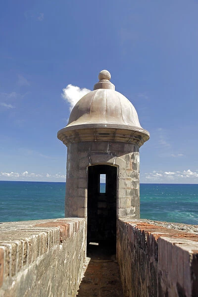 USA, Puerto Rico, San Juan. Garita, or sentry box, of San Cristobal Fort in Puerto Rico