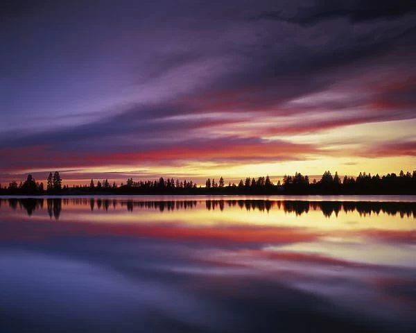 USA, Washington, Granite Lake, Sunset