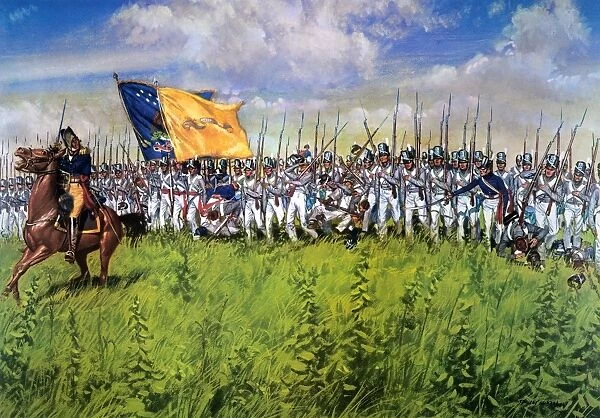 BATTLE OF CHIPPEWA, 1814. Winfield Scotts brigade of infantry at the Battle of Chippewa