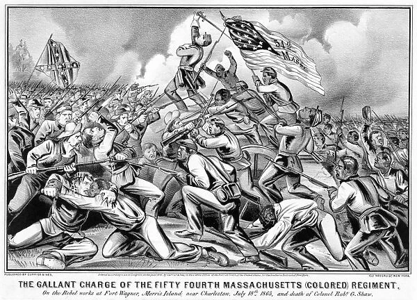 BATTLE OF FORT WAGNER, 1863. The Gallant Charge of the Fifty-Fourth Massachussetts