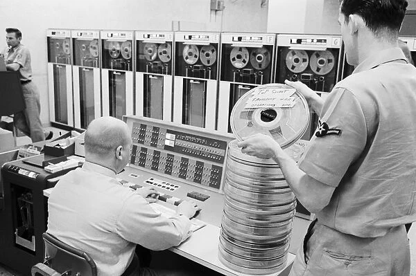 COMPUTERS, 1962. Computers and data stored on reels, at the Offut Air Force Base in Nebraska