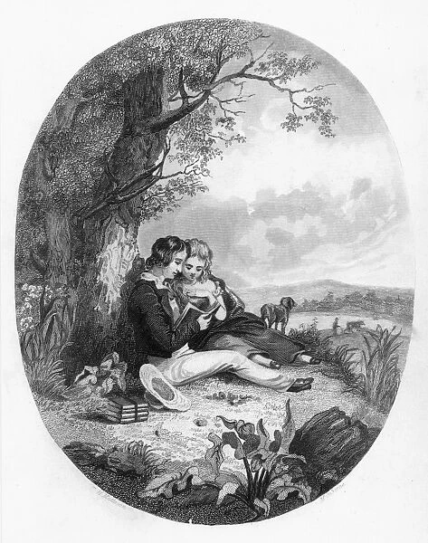 LOVERS, 1848. Spring-time: etching and engraving, American