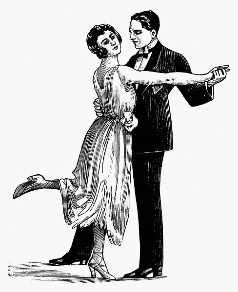 TEA DANCING, 20th CENTURY. American line engraving