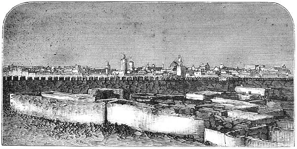 TUNISIA: TUNIS, 1881. Tunis - View of Kairouan from the suburbs. Engraving, 1881
