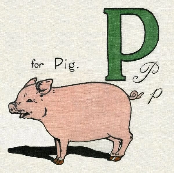 P for Pig. From a Deans Rag Book entitled Kiddiewiddies ABC Date: 1920