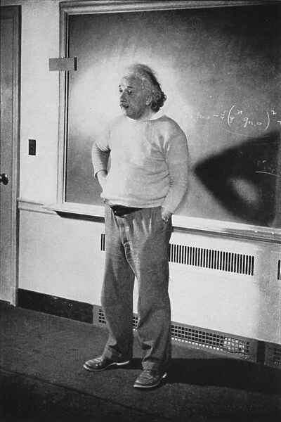 Albert EINSTEIN (1879-1955), German-Swiss-American mathematical physicist, in his