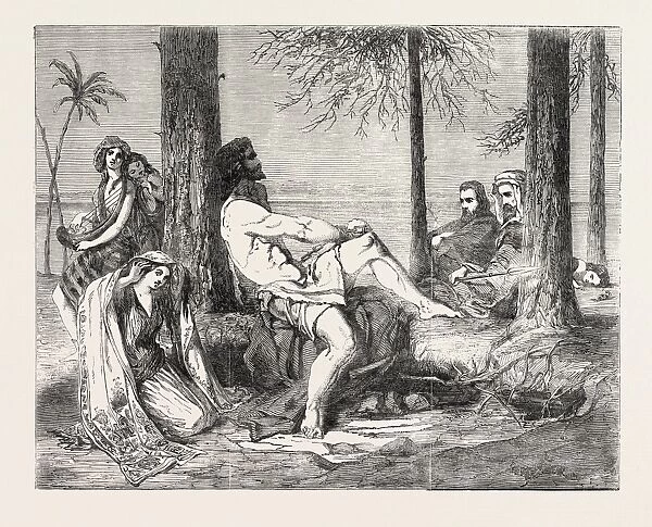 Historical Painting delilah Asking Forgiveness Of Samson. By William J. Burton