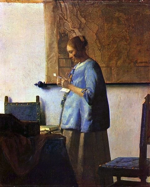 Johannes Vermeer (1632 - 1675 ) Dutch artist. Woman reading a letter or