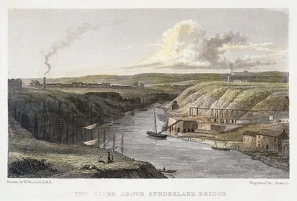 The Wear Above Sunderland Iron Bridge, c1829. The Wear was an important waterway
