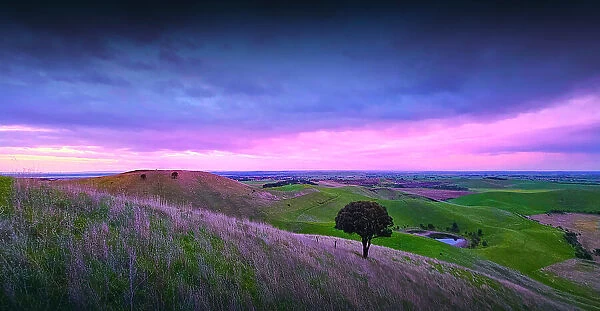 Dramatic Winter dawn Light at Red Rocks Volcanic Lookout near Colac, Western district, Victoria, Australia