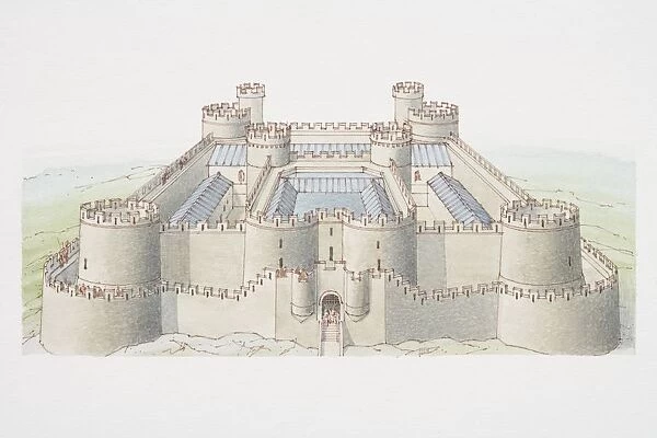 Concentric castle, two walls enclosing inner courtyard