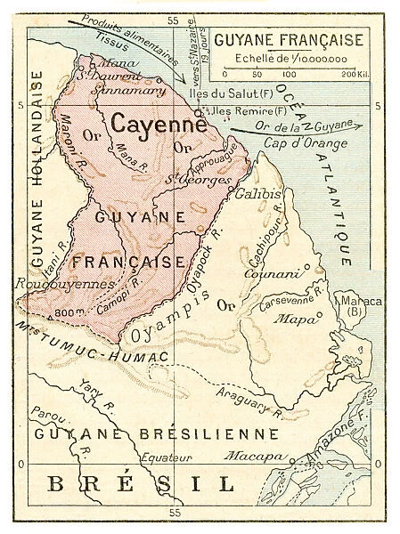French Guyana map 1887
