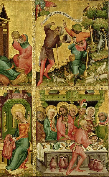 The Annunciation to the Shepherds and the Marriage at Cana, from the right wing of